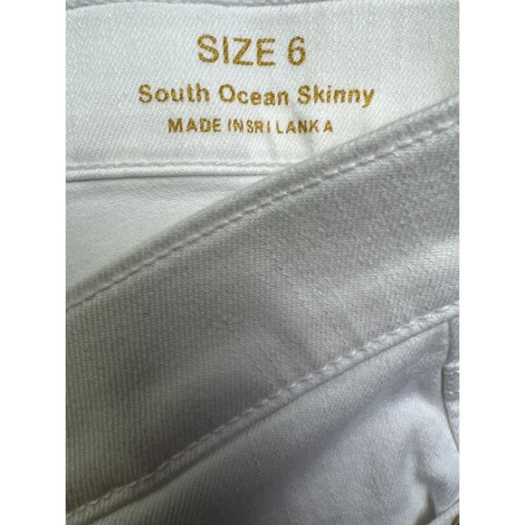 Women's White Mid-Rise Skinny Jeans Size 6 By Lilly Pulitzer - Picture 11 of 11